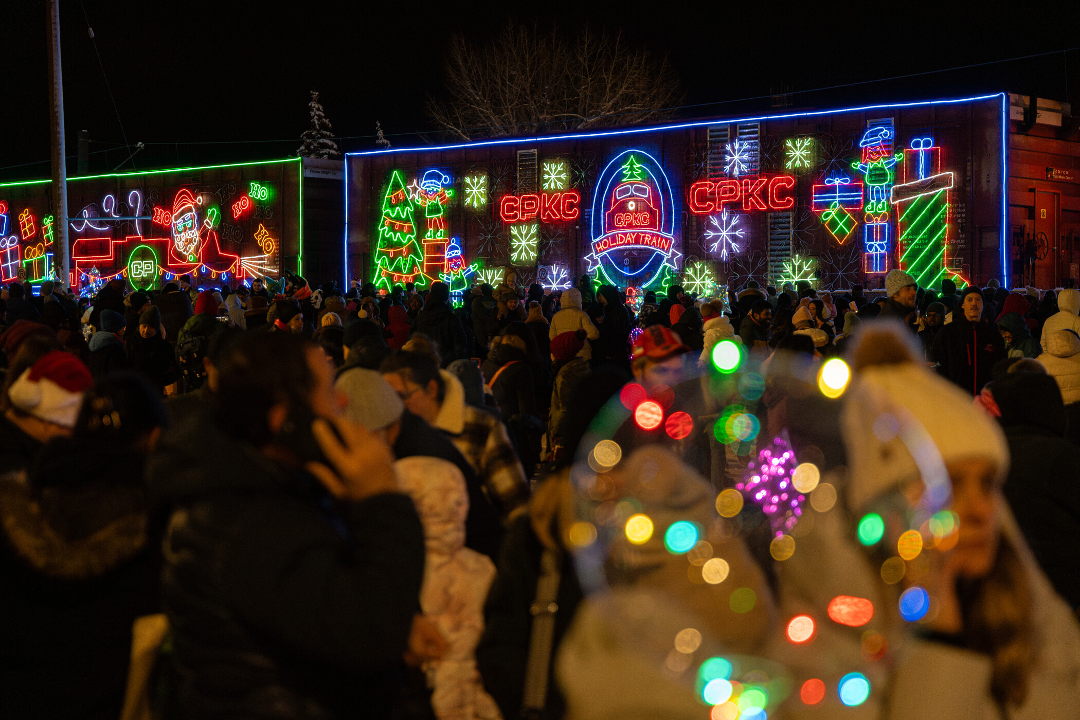 People enjoying the Holiday Train concert