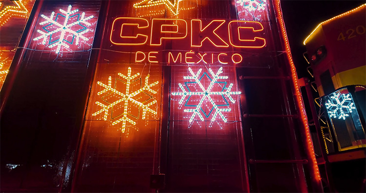 CPKC Holiday Train bridge